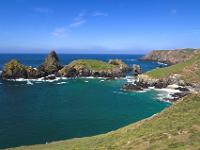 Blick vom Küstenweg zur Kynance Cove